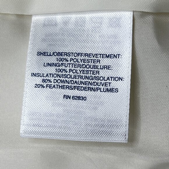 Lands' End Hyperdry Goose Down Feather 600 Fill Quilted Zip Vest Ivory XLT NWT - Picture 11 of 12